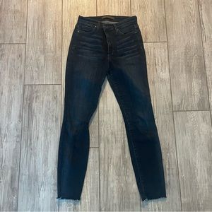 Joe’s High Rise Skinny Ankle Jeans with Raw Hem